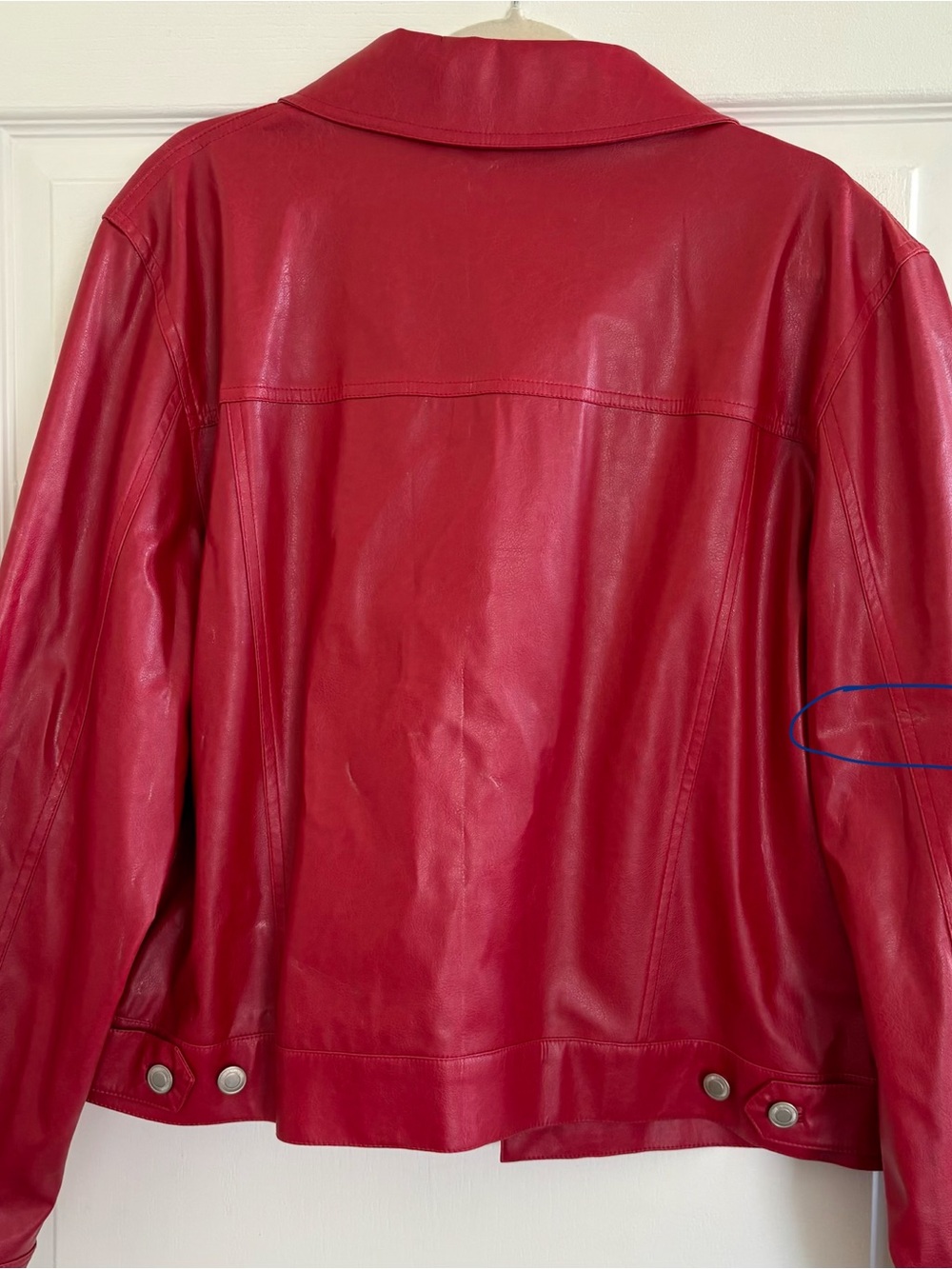 vintage Red Leather Button-up Jacket - Picture 5 of 5